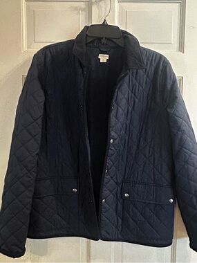 J. Crew Boys Navy Quilted Jacket - Classic Lightweight Coat